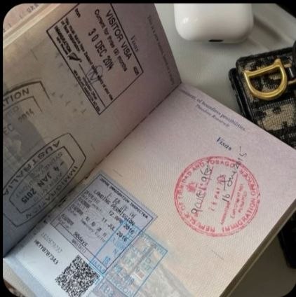 Passport with stamps